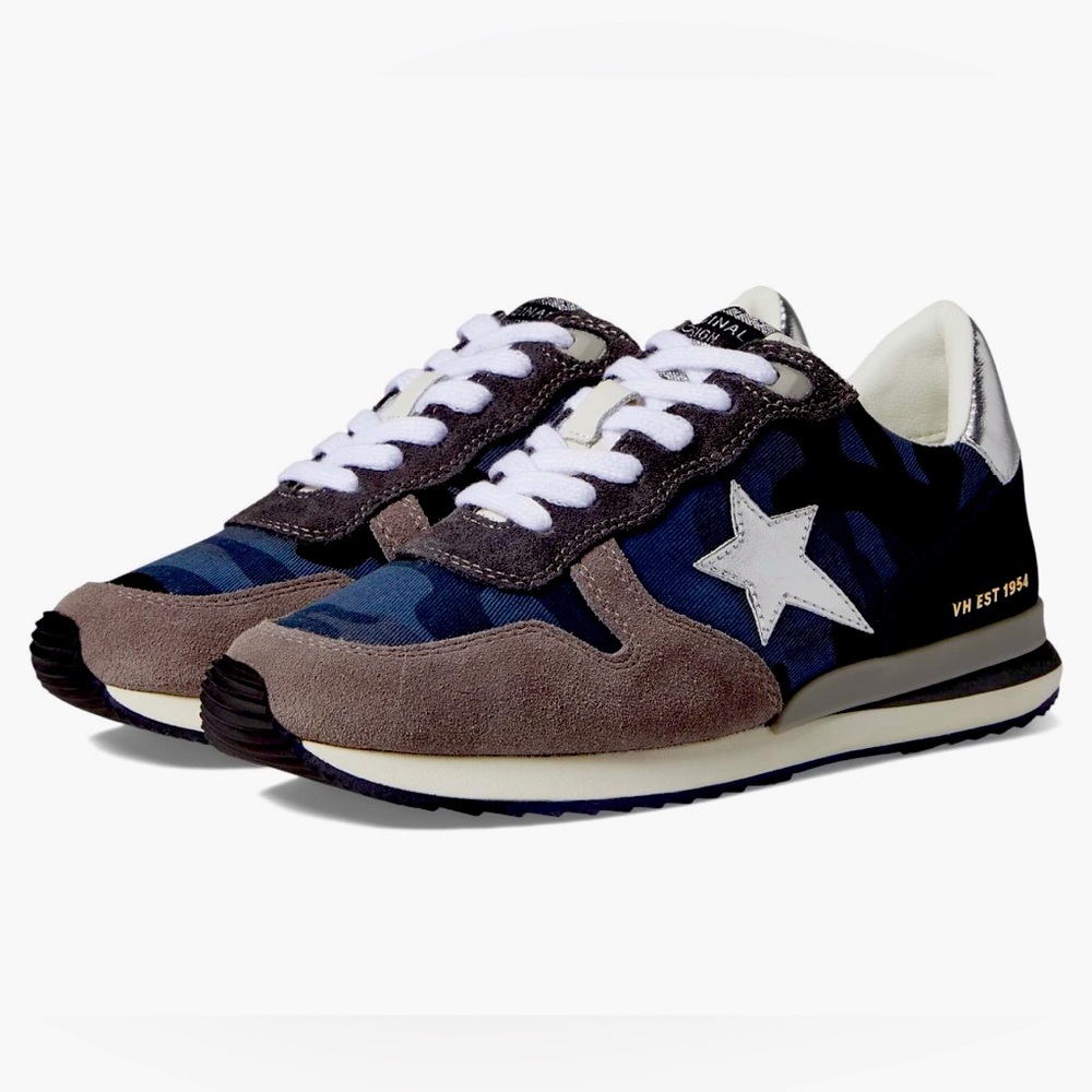 Vintage Havana Grey Navy Camouflage Womens Sneakers Casual Shoes ROCK 8.5